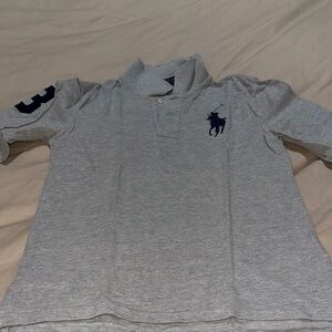 Polo by Ralph Lauren Gray Polo Shirt with Navy Logo